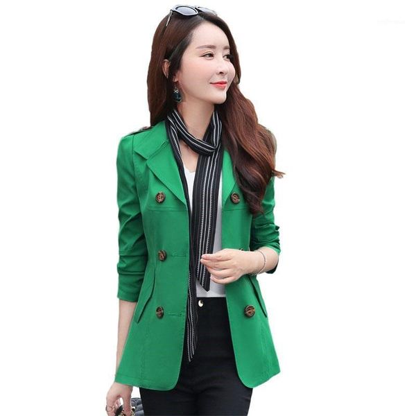 

2020 women spring autumntrench coat new korean retro long sleeve women windbreaker outerwear casual plus size jacket r1971, Tan;black