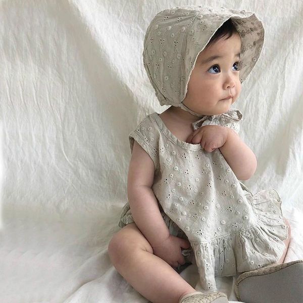 

clothing sets 0-24m baby girls clothes infant 3pcs solid color embroidery vest shorts hat outfits summer boy set1, White
