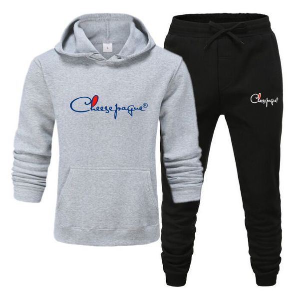 

tracksuits men women brand sweatshirt sporting fleece 2022 gyms spring jacket + pants casual men's track suit sportswear fitness, Gray