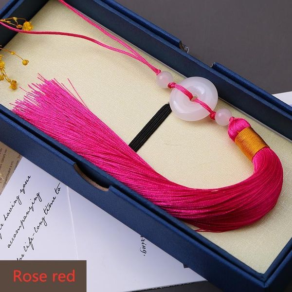 

5pcs new white jade peace buckle tassel diy keychain caps straps jewelry making charms curtain pendant accessories craft tassel h jllhuu