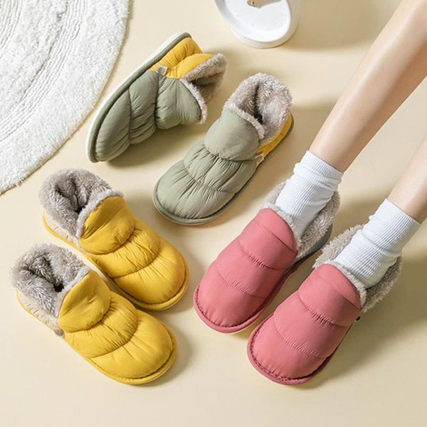 

women warm slippers ladies home soft comfort shoes indoor bedroom slipper winter female footwear 2021 slip on cotton flats, Black