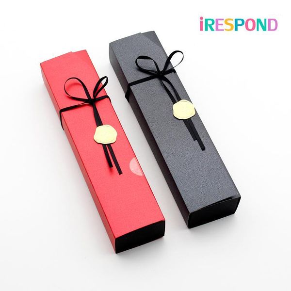 

gift wrap 50pcs candy box wedding packaging black red kraft paper boxes with ribbon stickers 6 chocolate sweet1
