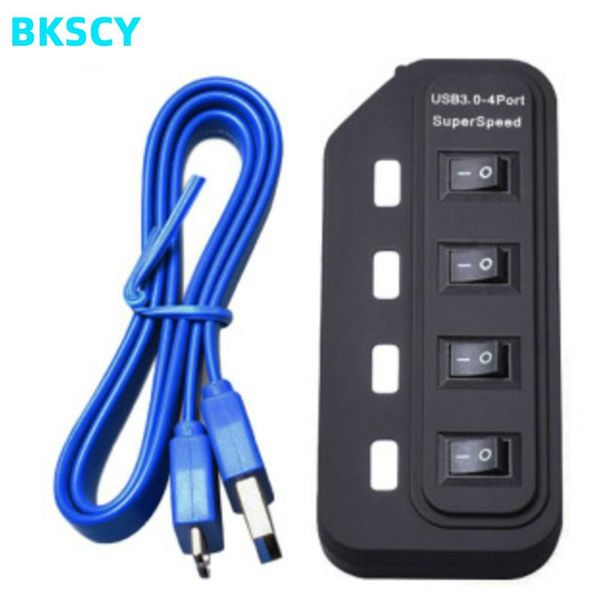 

bkscy usb hub multi usb 3.0 hub 4 port high speed usb3.0 splitter independent switch ledlight for pc lapsplitter