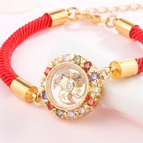 

colorful revolving red rope bracelet in longpo's temple breaks the taisui nationality's fashion to attract wealthand the bracelet, Golden;silver