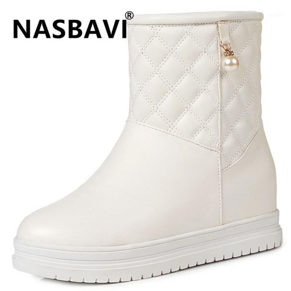 

boots 2021 classic women winter mid-calf round head snow female warm fur plush insole boot size 33-431, Black