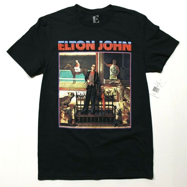 

mens elton john tee t-shirt (17111033) black sport hooded sweatshirt hoodie