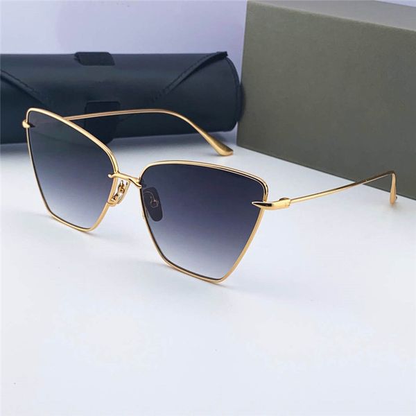 

dtx529 popular symeta sunglasses mens k gold cat eye retro square full frame fashion avant-garde style uv 400 glasses in box, White;black