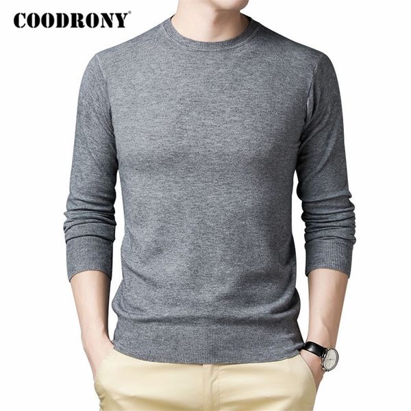

coodrony brand sweater men clothing autumn winter knitwear soft warm pullover men pure color casual o-neck pull homme c1151 201028, White;black