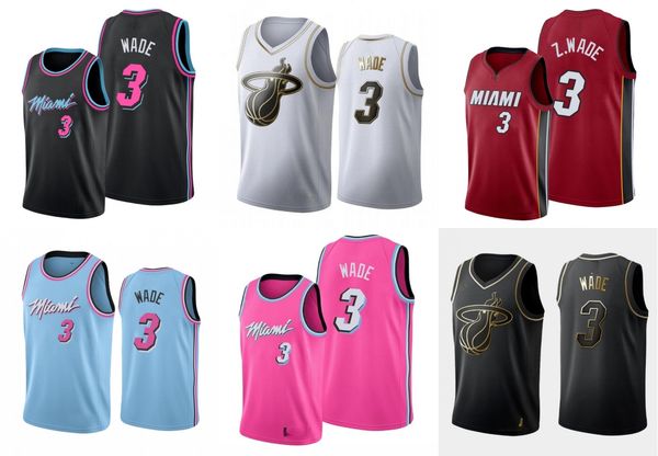 

miami heat men dwyane wade basketball jersey, Black