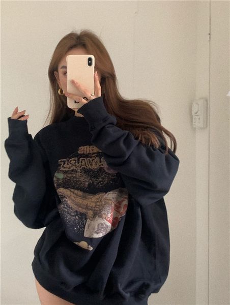 

grey 2021 women's nightgown new fall loose bf lazy wind long jacket fpd6, Black