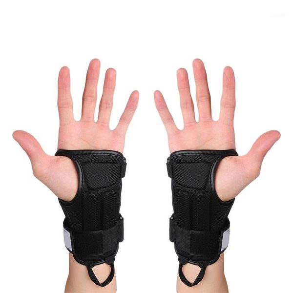 

wrist support 2021 outdoor sports gloves skiing skating skateboard snowboard gear hand protectors armguard palm guard1, Black;red