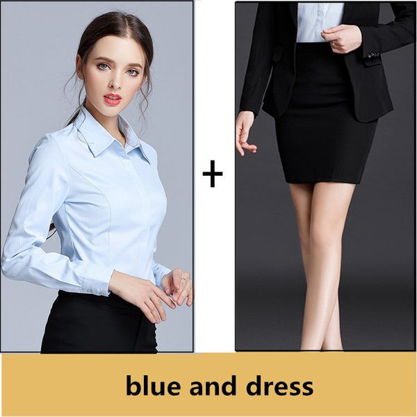 

2021 new white fashion female shirt spring formal fall suit thin ladies ess workwear femme plus size 6xl wxf702 nz27
