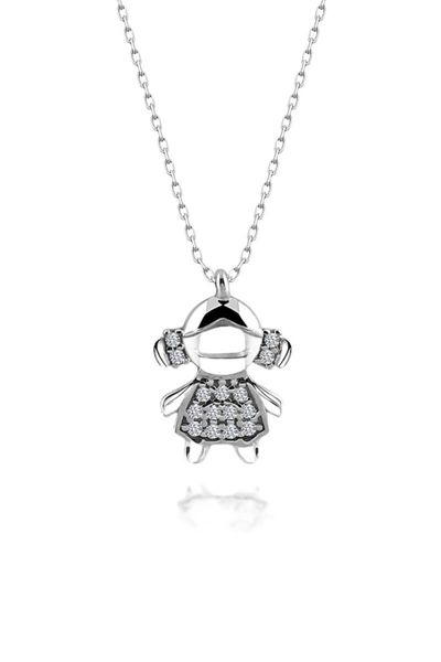 

certified cubic zirconia small girl 925 silver necklace
