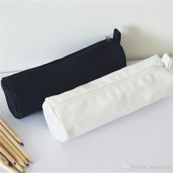 Estilo japonês redondo em branco em branco zipper lápis capas de caneta bolsas de algodão sacos cosméticos sacos de maquiagem sacos móvel Saco de embreagem por atacado LX1143