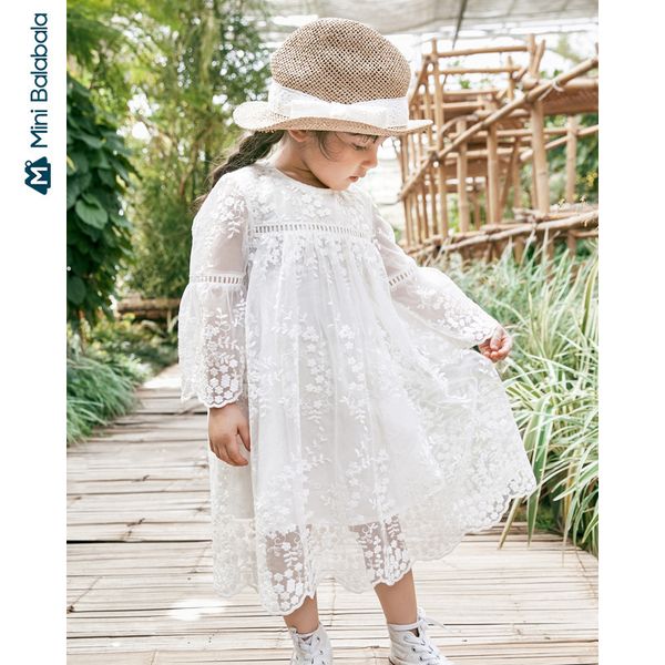 

girls dress 2020 spring new lace sweet cute baby mesh dress princess dress t200624, Red;yellow