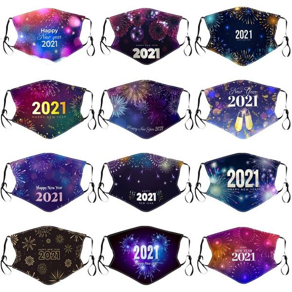 

ua0qgu designer new yesars fashion face mask print colorful firworks 2021 cheers man woman masks dust pm2.5 adjus n