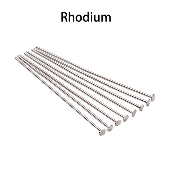 

200pcs / мешок 20 25 30 40 50 60 70 мм с плоской головкой штыри золото / медь / родий headpins для заключения ювелирных изделий изготовление