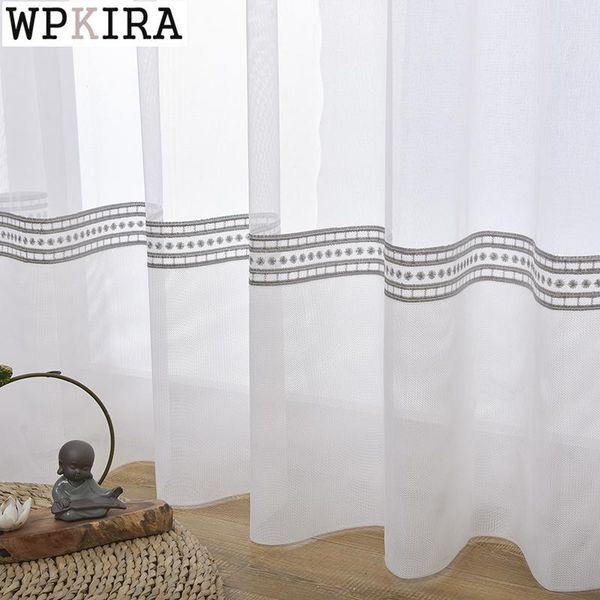 

modern white sheer curtain for living room luxury hollow tulle curtain for bedroom window treatment voile drape s437#40