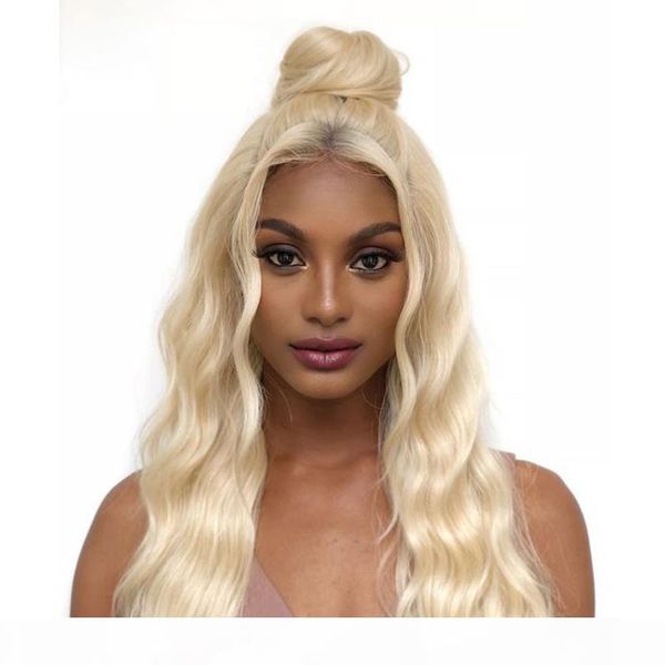 

9а бразильский девы волос # 613 blond 3 пачки с фронтальная закрытие top lace фронтовой и связки body wave связки волос и лобной blonde, Black;brown