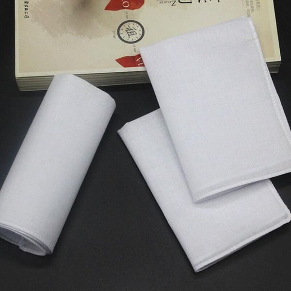 

pure white 100% cotton handkerchiefs women men 28cm*28cm pocket square wedding plain diy print draw hankies dhd1735