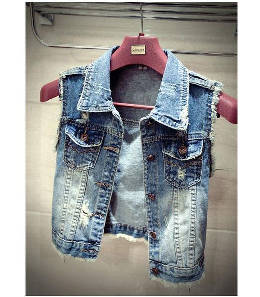 

jeans vest women spring summer fashion streetwear sleeveless denim jacket coat vests ladies casual vintage jeans outwear mujer, Black;white