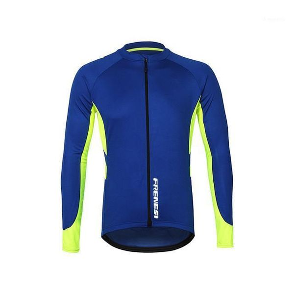 

frenesi 2020 summer latest men's long-sleeved cycling suit slim breathable triathlon uniform cycling mtb clothing1, Black;blue