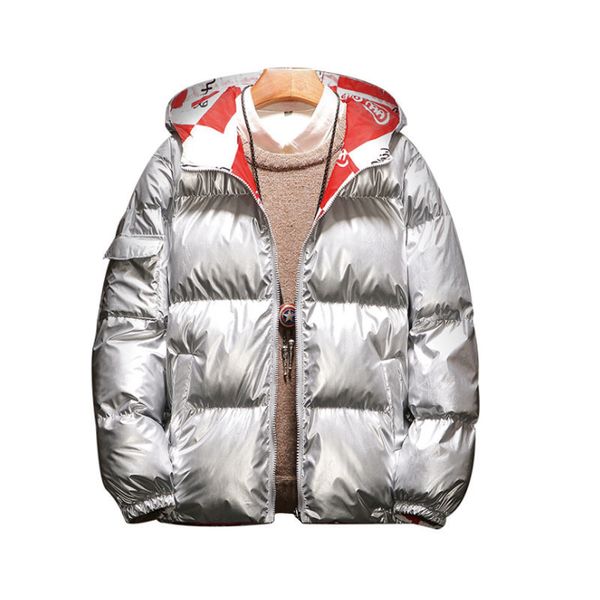 

m-5xl men printed puffer reversible jacket chamarras para hombre