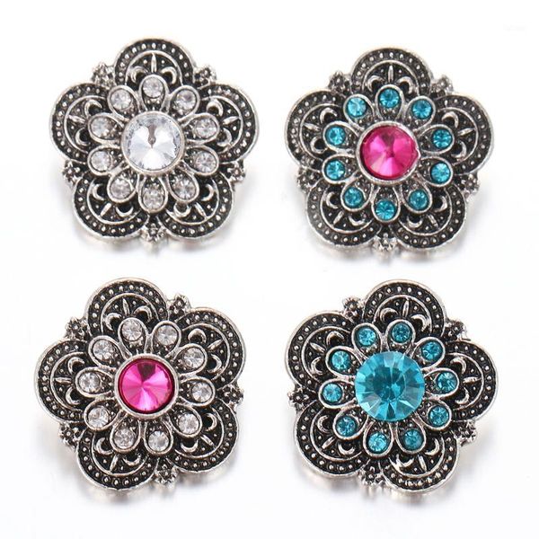 

2020 fashion wholesale mixed colors snap button 18 mm metal snaps for snaps bracelets fit ginger jewelry flower snap sb0461, White
