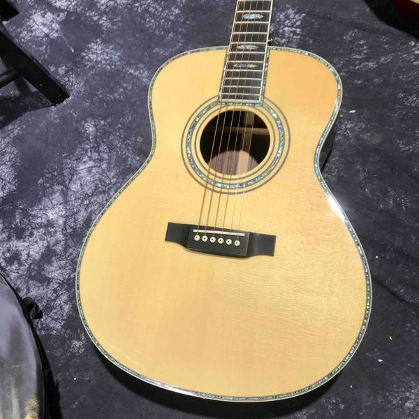 

custom om body aaaaa all solid wood 40 inch acoustic guitar with abalone binding accept guitar, bass, amp, pedal, oem