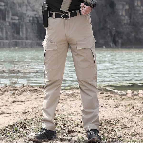 

outdoor pants stretch hiking men quick dry trousers lightweight breathable tactical training sports travel casual, Black;green