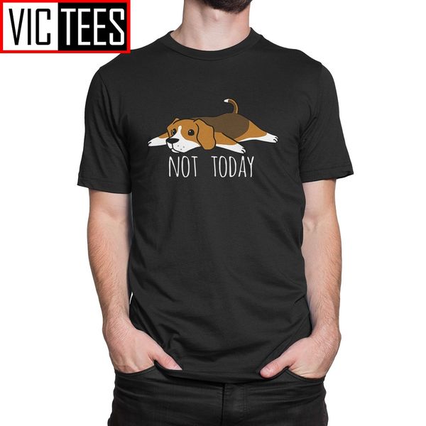 

man funny not today beagle dog t shirts round collar t-shirts summer pure cotton original male tees sport hooded sweatshirt hoodie
