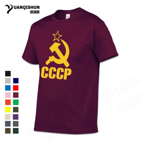 

sport yuanqishun t shirts cccp ussr soviet union men t-shirt 100% cotton o neck short sleeve tee russia moscow tshirt