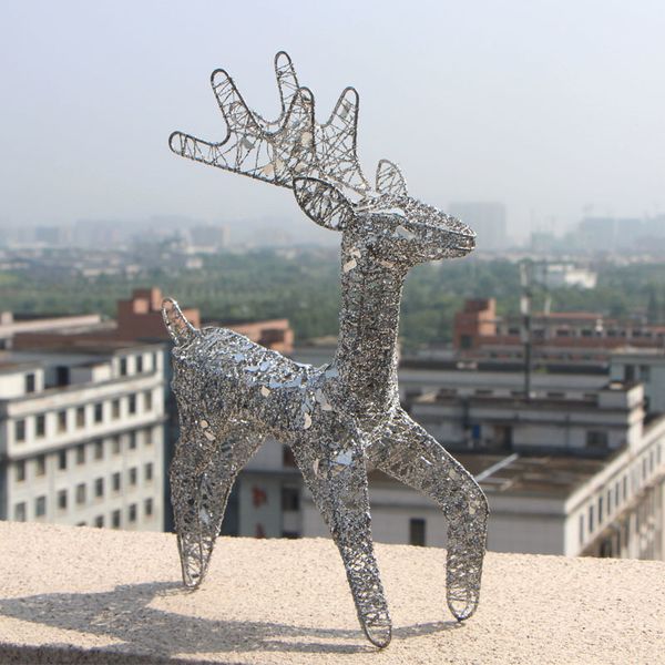 

iron deer christmas ornament sled cart elk reindeer mall decoration