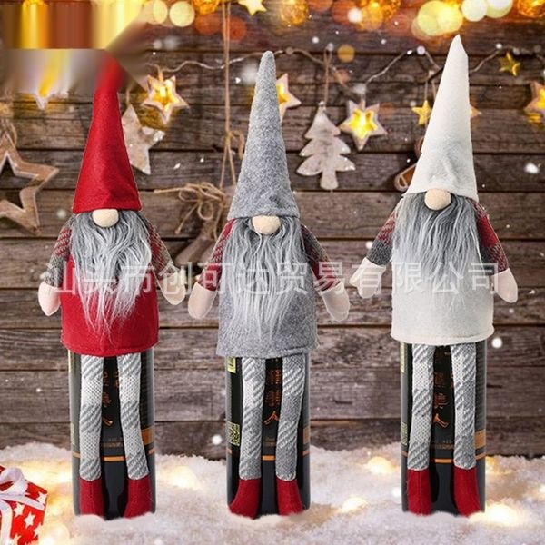 

op9mc new santa forest cap wine doll bottle bottle wine cover new christmas gift decoration doll christmas faceless 185 d4skv