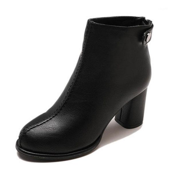 

2020 winter new ladies casual booties, versatile warm and comfortable plus velvet slippery with high heel women's boots1, Black