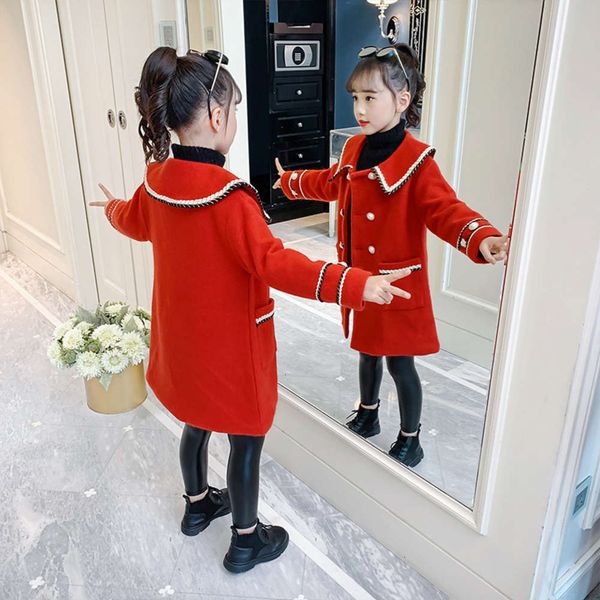 

coat fashion girls' winter 2020 children's red plush cardigan zaid, Black