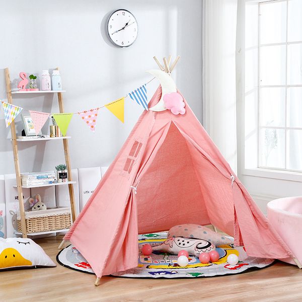 1,1 m / 1,35 m / 1,8 m großes Babyzelt Tipi Kind Tipi Baumwolle Wigwam Kinder Tipi Spielzeug für Mädchen Tipi Spielhaus Kinder spielen Zelt LJ200923