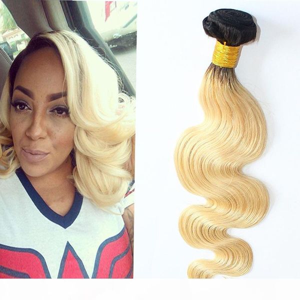 

t1b 613 ombre human hair weave body wave human hair bundles 100g 1pcs lot non-remy human hair weaving 10-26inch ing, Black