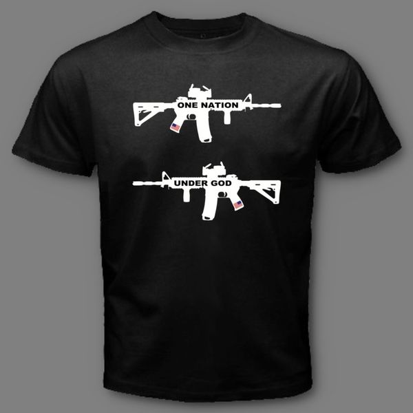 

one nation under god military army ar-15 rifle gun usa second amendment t-shirt sport hooded sweatshirt hoodie