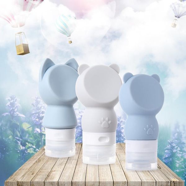 

portable silicone refillable bottle cartoon cute empty travel packing press for lotion shampoo cosmetic squeeze containers1