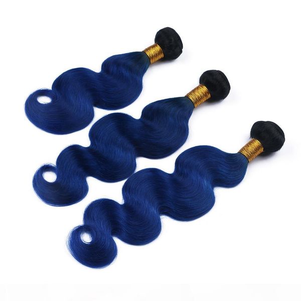 

dark root #1b blue ombre human hair weaves body wave black and dark blue ombre virgin brazilian human hair wefts 3 bundles deals