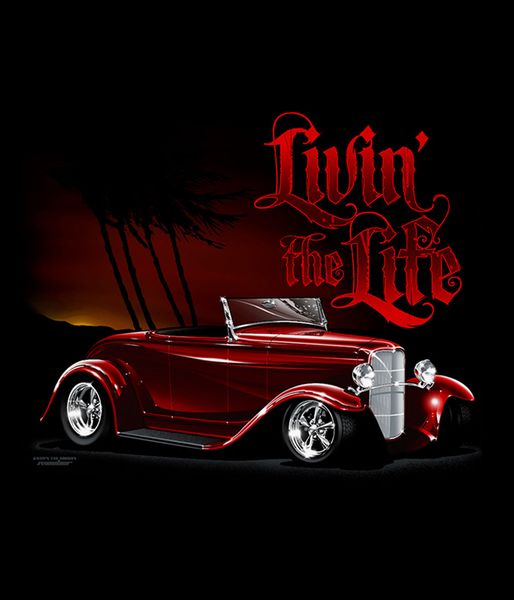 

new fashion low price round neck tees livin' the life black rod car fans front print brand 's sport hooded sweatshirt hoodie t shi