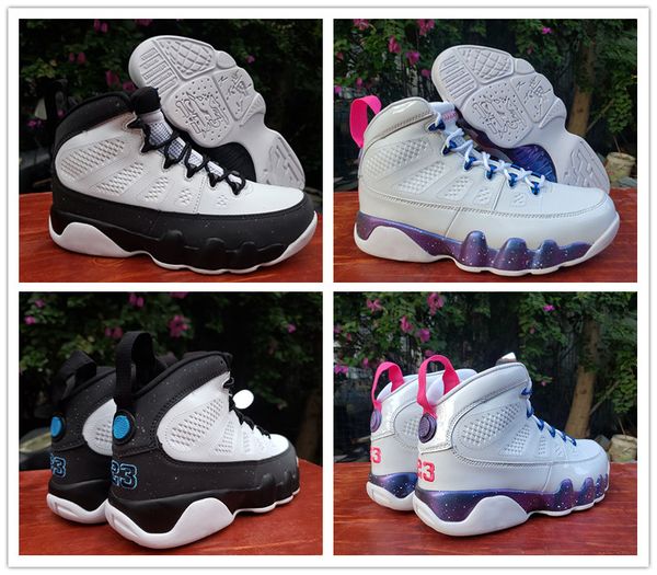

new 9 university blue white black mens basketball shoes 9s pe pink purple men sports sneaker ct8019-140, White;red