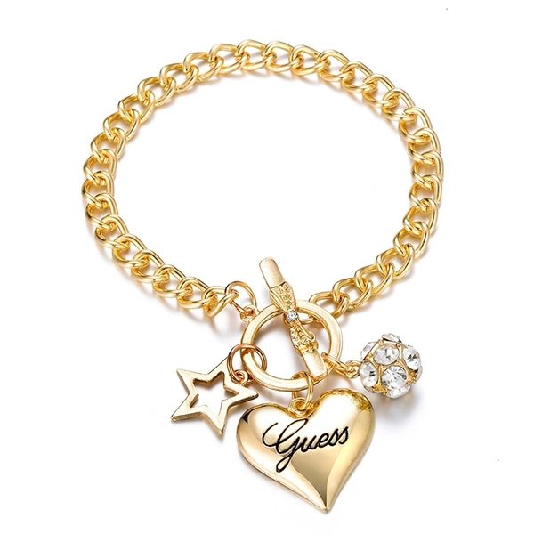 

2020 fashion bow cuff crystal rhinestone gold heart bracelet bangle for women lovers party jewelry start mujer pulseras giftsb1, Black