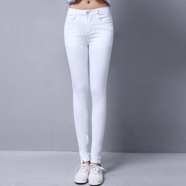 Jeans femininos lguc.h 2021 clássico mulher magro esticar apertado corpo coreano jean femme adolescente denim womens preto branco xs 25