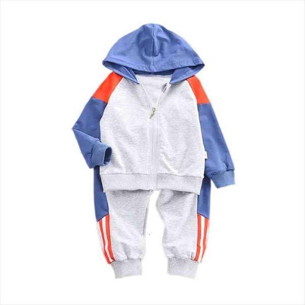 

spring autumn baby boy girls clothes children sports casual hooded jacket pants 2pcs set toddler cotton clothing kids tracksuits, White