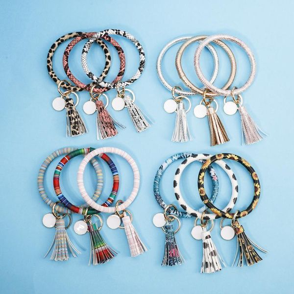 

fashion ring pu leathe tassel keychain gifts for women llaveros mujer car bag accessories keyring jewelry accessory ch3594 h wmtqce
