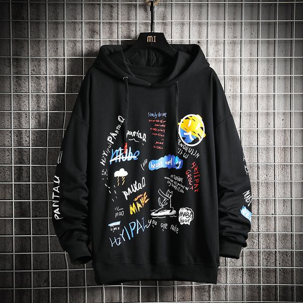 

oversized men's hoodies men hip hop anime harajuku japanese streetwear black hoodie men sweatshirts sweatshirt male kg-212