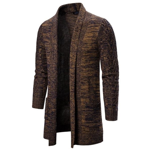 

winter thick men's knitted sweater coat long sleeve cardigan male causal sweaters 201105, White;black