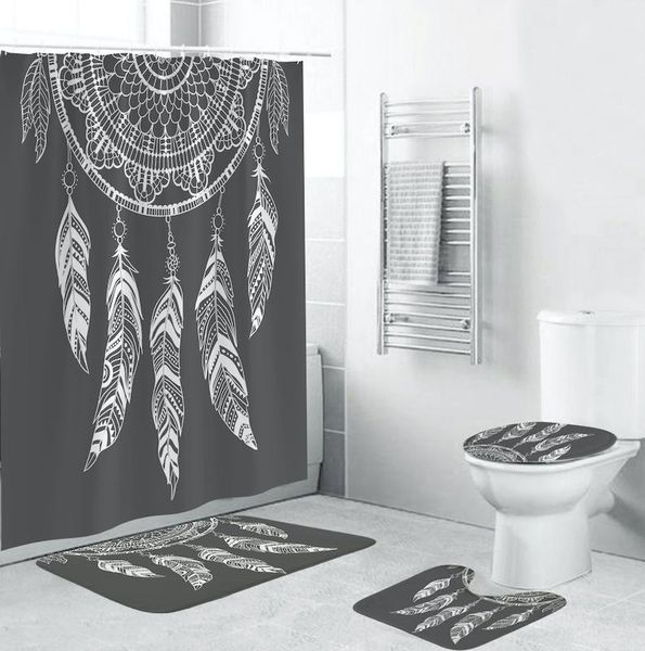 

bath accessory set waterproof shower curtain mandala flower printed polyester fabric geometric home decor curtains